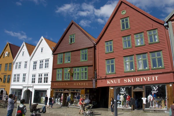 Hansa Birliği bryggen, Bergen - Norveç Simgesel Yapı evleri — Stok fotoğraf