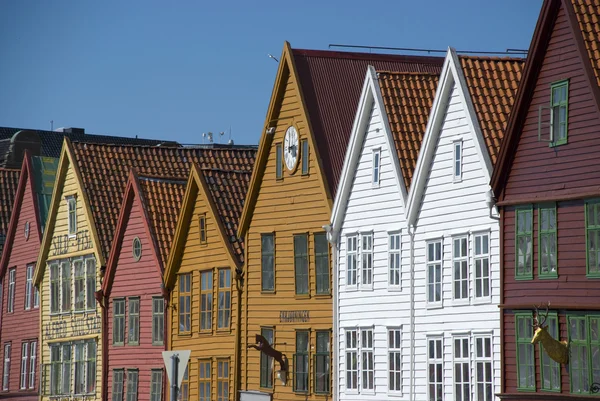 Χανσεατική Ένωση σπίτια στο Bryggen, την ιστορική το ορόσημο του Μπέργκεν - Νορβηγία — Φωτογραφία Αρχείου
