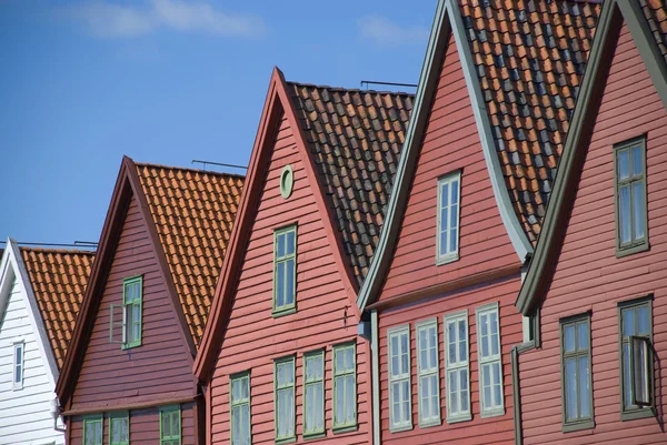 Hansa Birliği bryggen, Bergen - Norveç Simgesel Yapı evleri — Stok fotoğraf