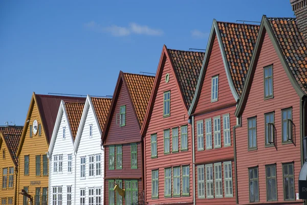 Casas de la liga hanseática en Bryggen, el hito de Bergen - Noruega — Foto de Stock