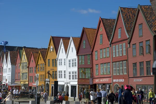 Hansa Birliği bryggen, Bergen - Norveç Simgesel Yapı evleri — Stok fotoğraf