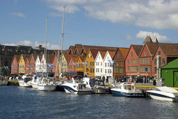 Hansa Birliği bryggen ve limanın bergen - Norveç evler — Stok fotoğraf