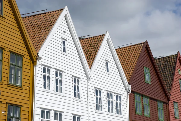 Hanze huizen op bryggen, de mijlpaal van bergen - Noorwegen — Stockfoto