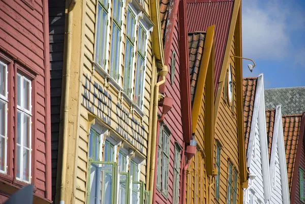 Casas de la liga hanseática en Bryggen, el hito de Bergen - Noruega — Foto de Stock