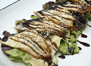 Susam sebze üzerinde ile uskumru