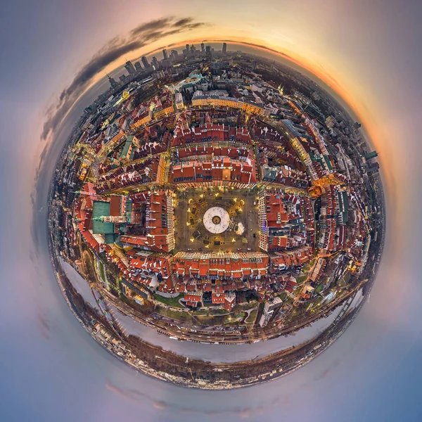 Gran Panorama 360 Grados Pequeño Planeta Descendente Arriba Hacia Abajo — Foto de Stock