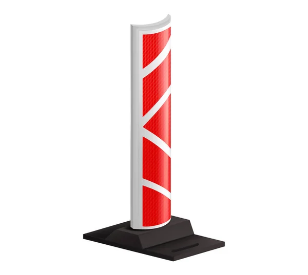 Road Barrier Striped White Red Road Road Block Signal Lamp — Stock Vector