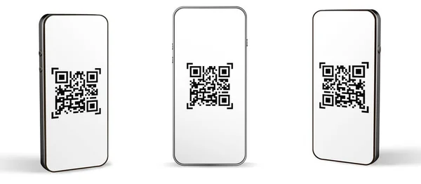 Digitalização Código Tela Smartphone Móvel Para Pagamento Pagamento Line Digitalizar — Vetor de Stock