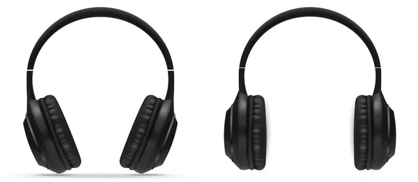 Headset White Background Wireless Audio Ear Headphone Illustration Headphones Vector — Stock Vector