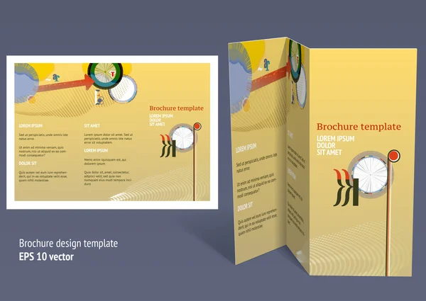 brochure booklet z fold layout editable design template