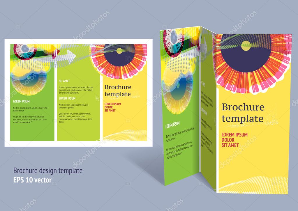 brochure booklet z fold layout editable design template stock