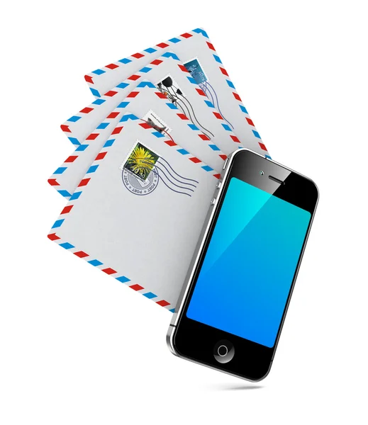 Smartphone con gruppo di e-mail . — Foto Stock