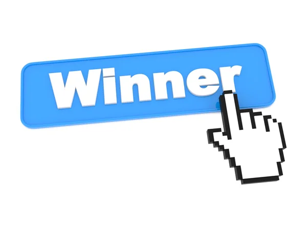 Vítěz - tlačítko sociální média — Stock fotografie