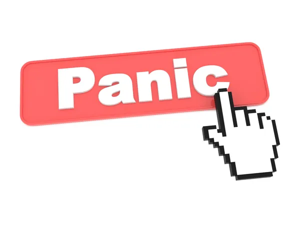 Botón web rojo con palabra pánico en él . —  Fotos de Stock