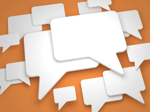 Blank Speech Bubble on Orange Background. — Stock Photo, Image