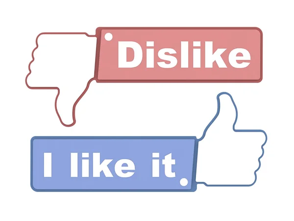 Pulgares Me Gusta y No Me Gusta - Concepto de Redes Sociales . — Foto de Stock