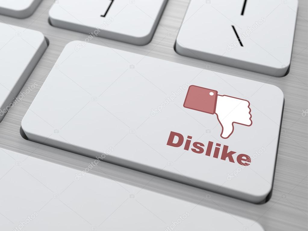 Dislike Button - Social Media Concept.