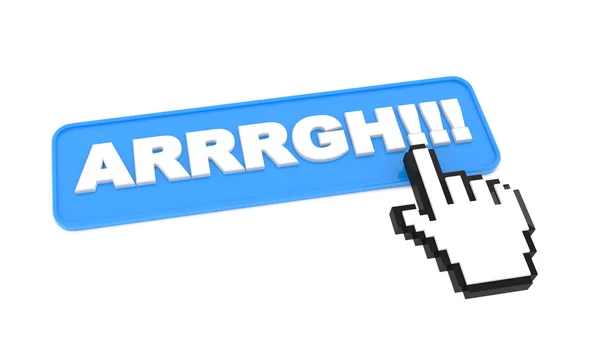 Webbutton "arrrgh!!!" auf weißem Hintergrund. — Stockfoto