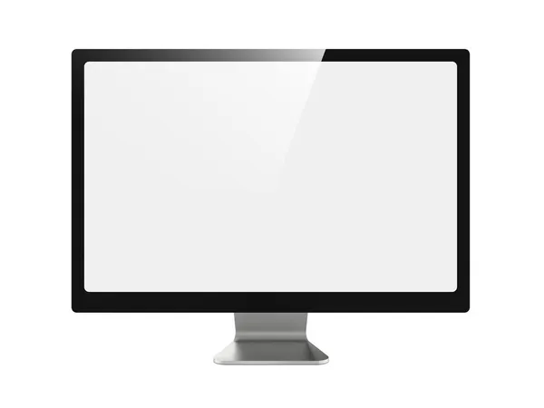 Breitbild-LCD-Monitor isoliert auf weiß. — Stockfoto