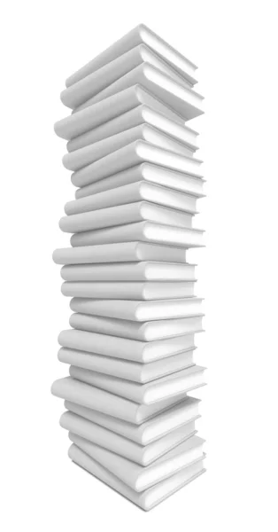Stapel leerer Bücher auf weißem Hintergrund. — Stockfoto