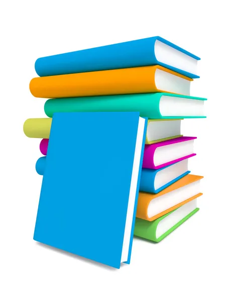 Stack of Colorful Books on White Background. — Stock Photo, Image