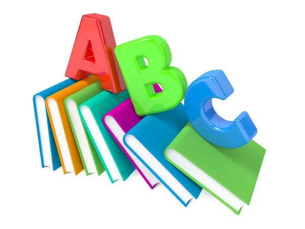 Lettres ABC avec groupe de livres . — Photo