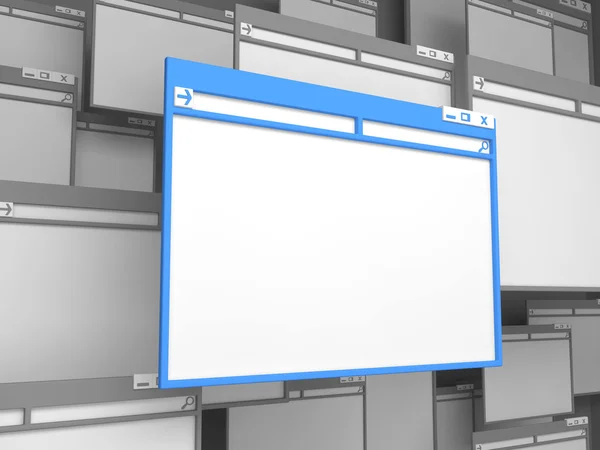 Venster blauwe computer. — Stockfoto