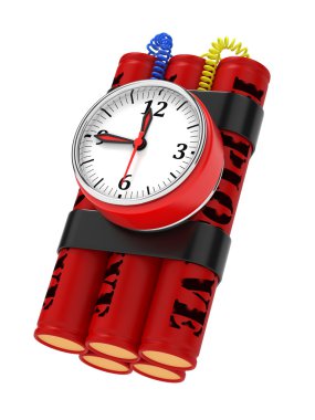 Saat timer ile dinamit bomba.