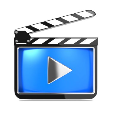 mavi perde ile fıçı tahtası. Media player kavramı.