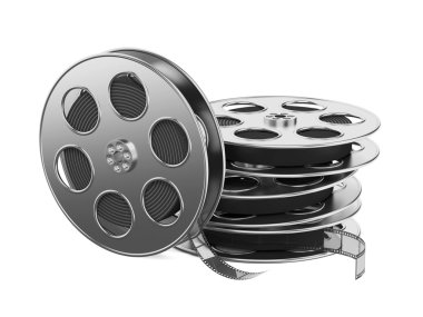 film ile fıçı tahtası ve film makarası.
