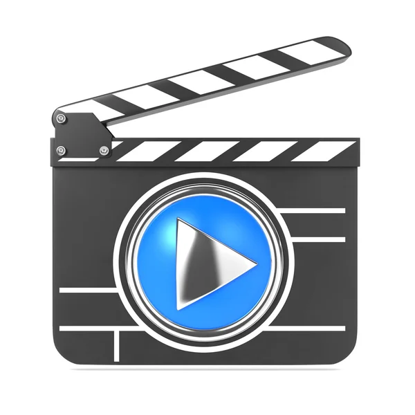 Clapboard με μπλε οθόνη. Media player έννοια. — Φωτογραφία Αρχείου