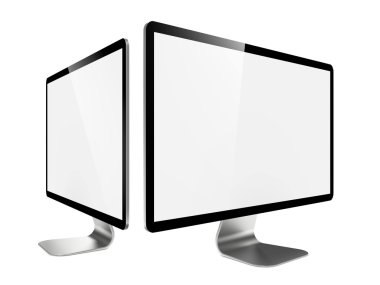 iki modern geniş ekran lcd monitör.