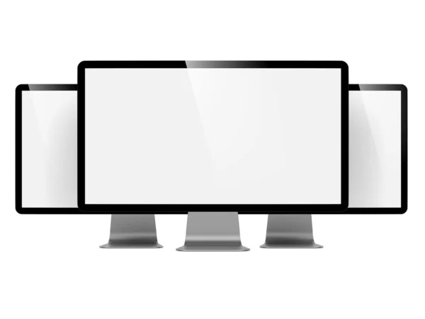 Exibição de computador isolado no branco . — Fotografia de Stock
