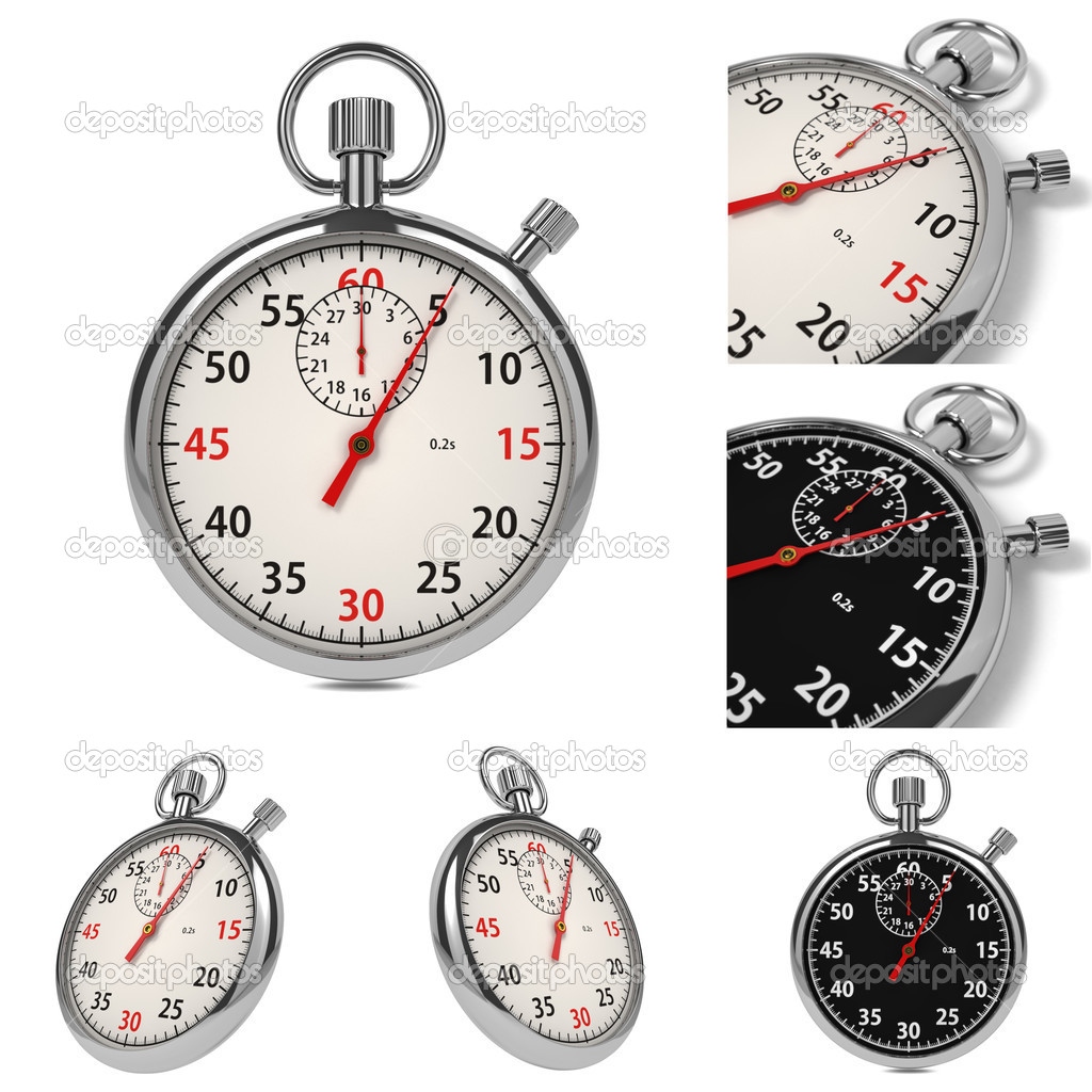 Stopwatch Set on White Background.