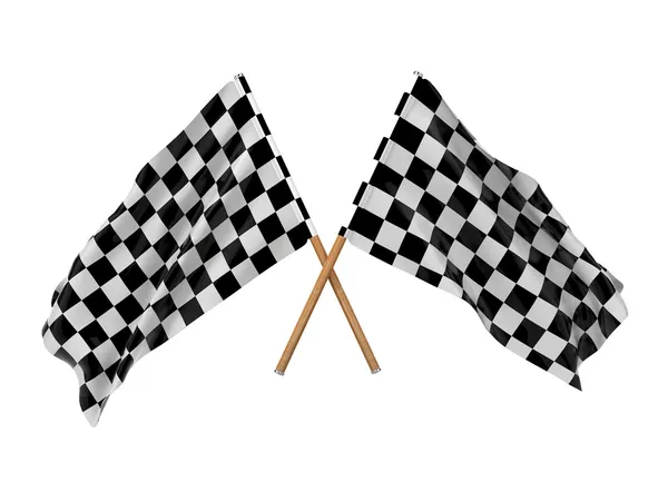 Checkered flag. (Dwie skrzyżowane flagi.) — Zdjęcie stockowe