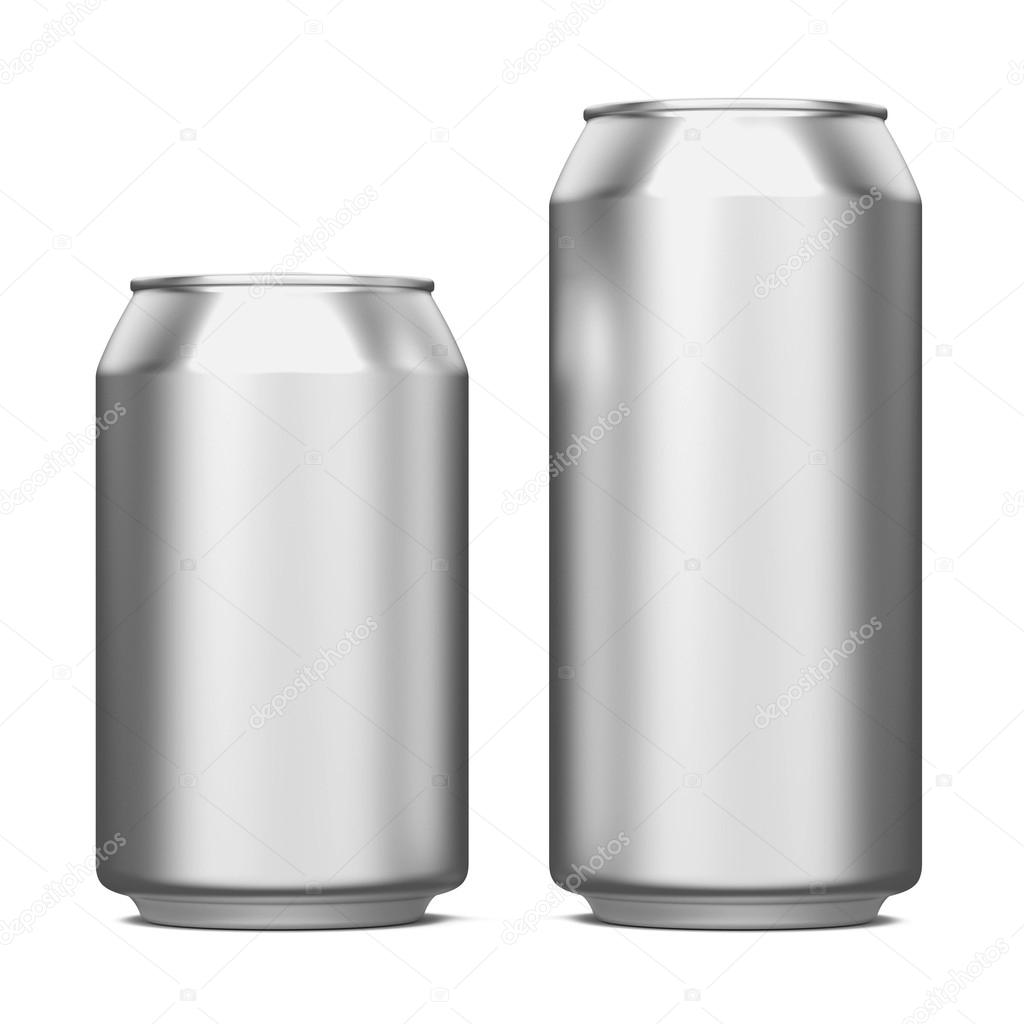 Aluminum Cans Isolated on White.