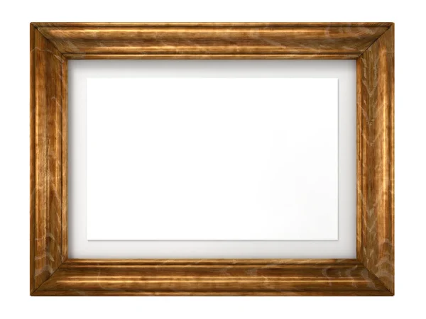 Vintage houten beeld frame geïsoleerd op wit. — Stockfoto