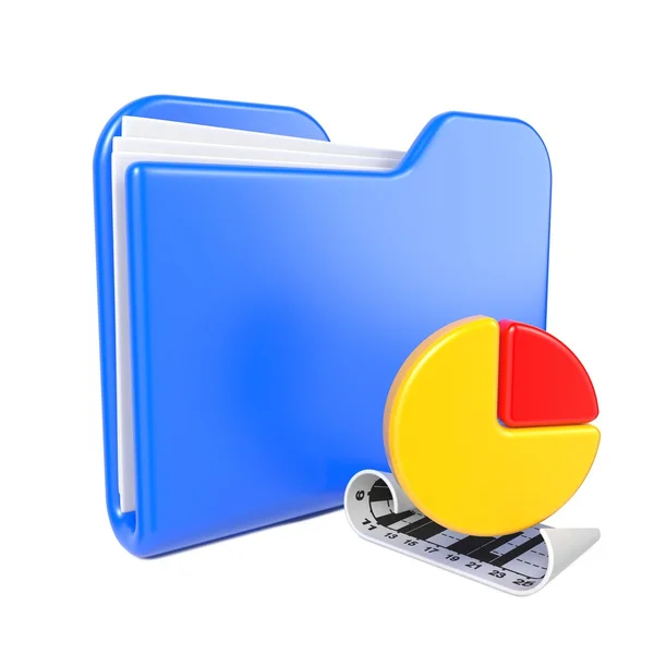 Blue Folder with Infograph Icon. — Stock Photo, Image