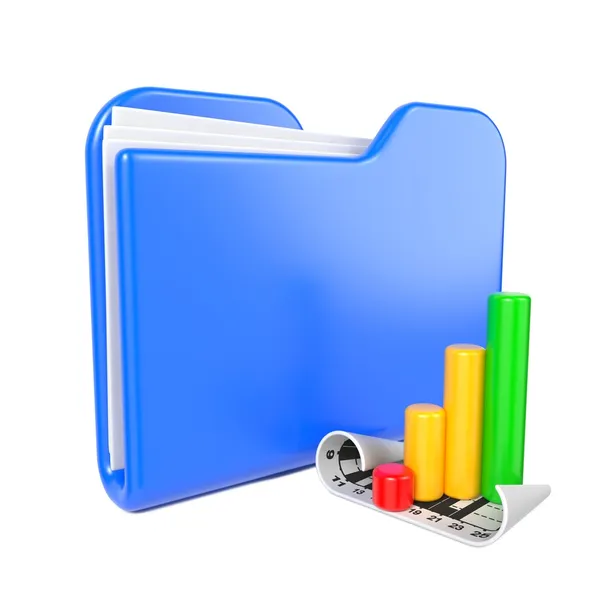 Blue Folder with Infograph Icon. — Stock Photo, Image