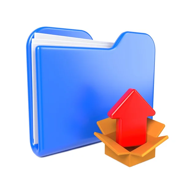 Blue Folder with Red Arrow. — Stock Photo, Image