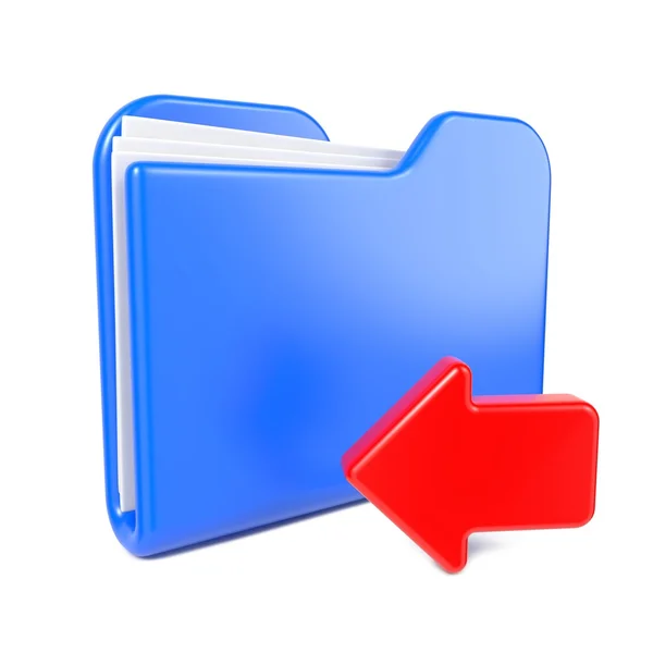 Blue Folder with Red Arrow. — Stock Photo, Image