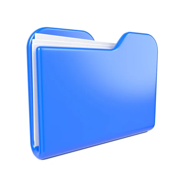 Blue Folder Icon on White. — Stock Photo, Image