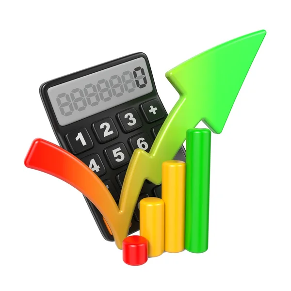 Concepto de negocio con calculadora y diagrama . — Foto de Stock