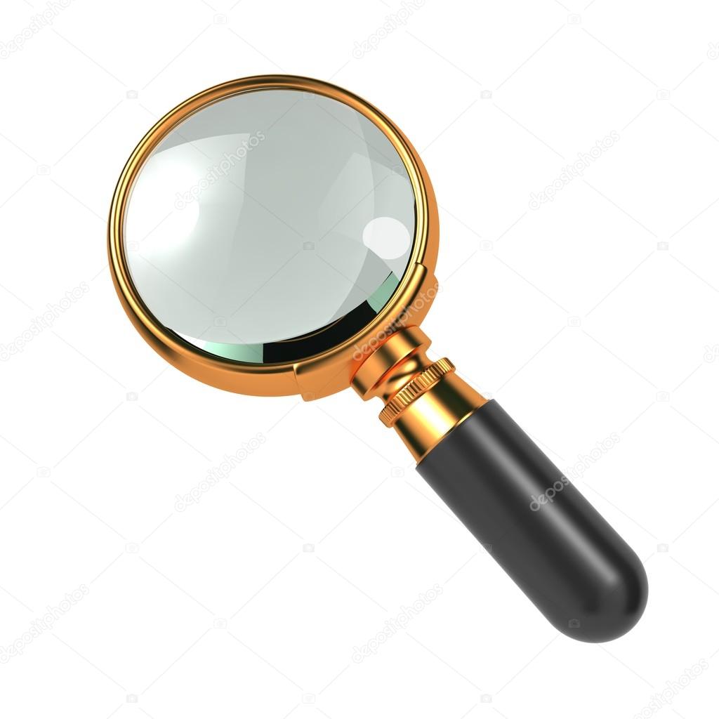 Magnifying Glass Isolated on White.
