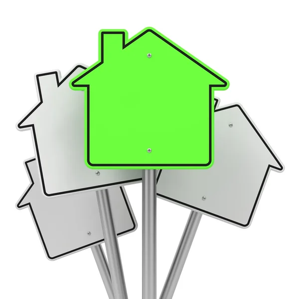 Straßenschild in Form von Häusern. — Stockfoto