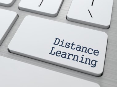 Distance Learning Button. clipart