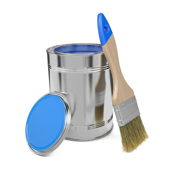 Paint Can and Paintbrush. — Stock Photo, Image