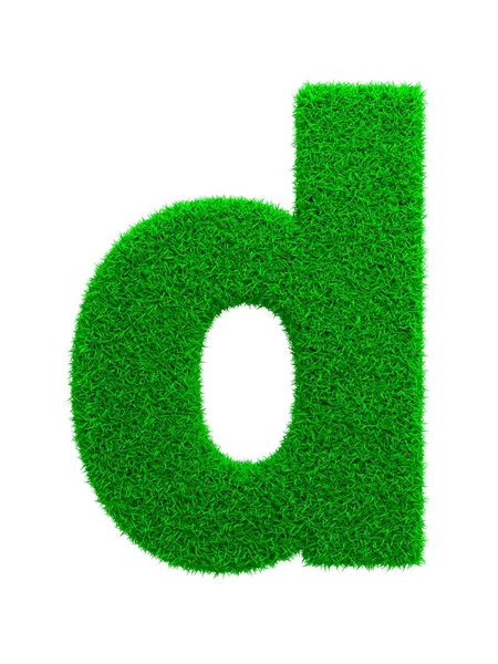 Grass Letter Isolated on White. — Stock Photo, Image