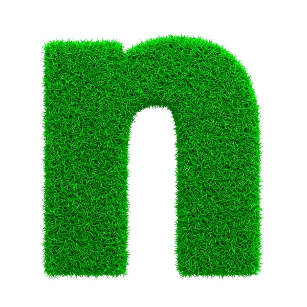 Grass Letter Isolated on White. — Stock Photo, Image