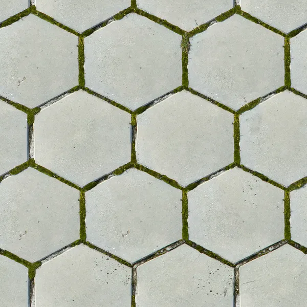 Velhas lajes de pavimentação hexagonais. Textura sem costura . — Fotografia de Stock